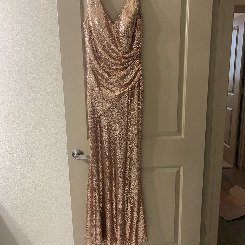 Revelry Dawson Sequin Dress Rose Gold - Bridesmaid